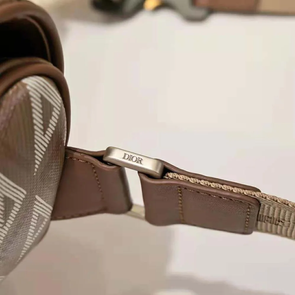 Dior Saddle Bag Coffee CD Diamond Canvas and Smooth Calfskin for Men Dior Saddle Bag Coffee CD Diamond Canvas and Smooth Calfskin for Men
