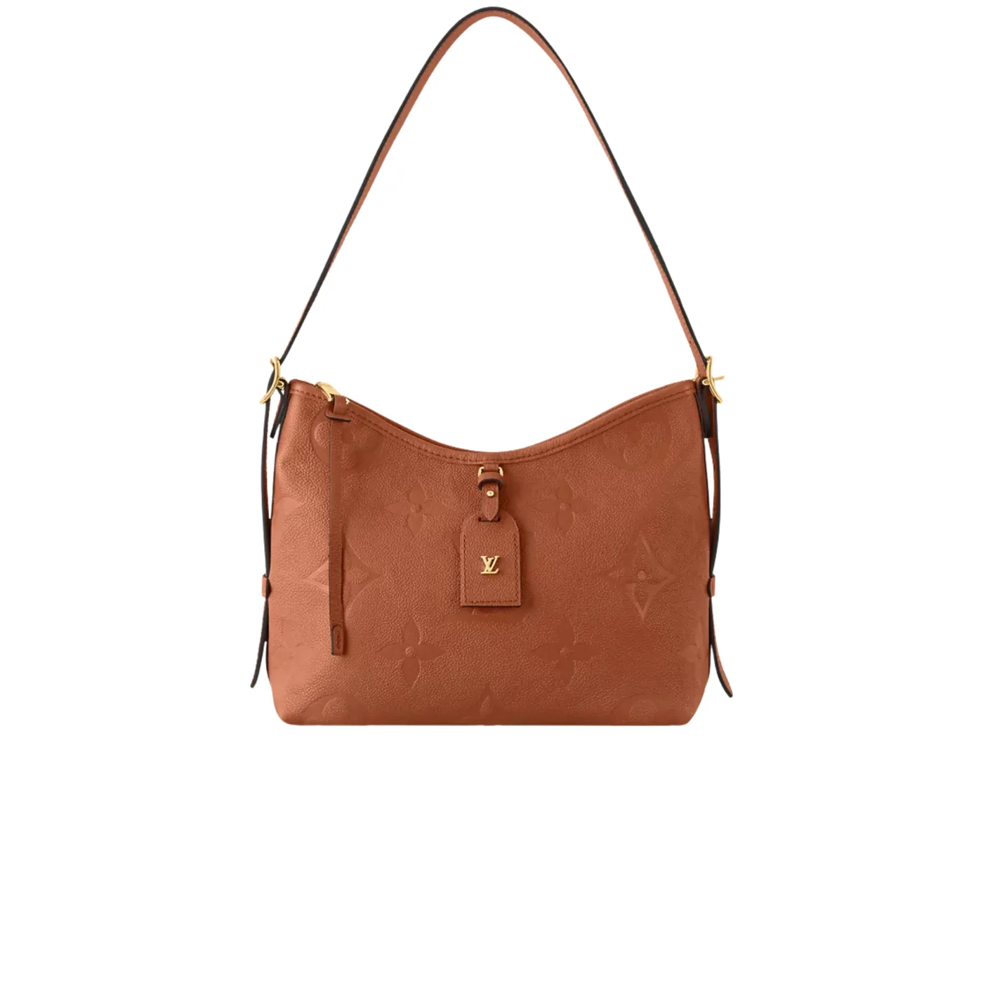 Louis Vuitton CarryAll PM Shoulder Bag in Cognac Brown Gold Hardware