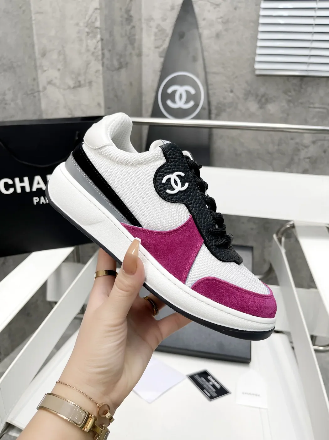 Chanel Sneakers White/Rosy , Shoes
