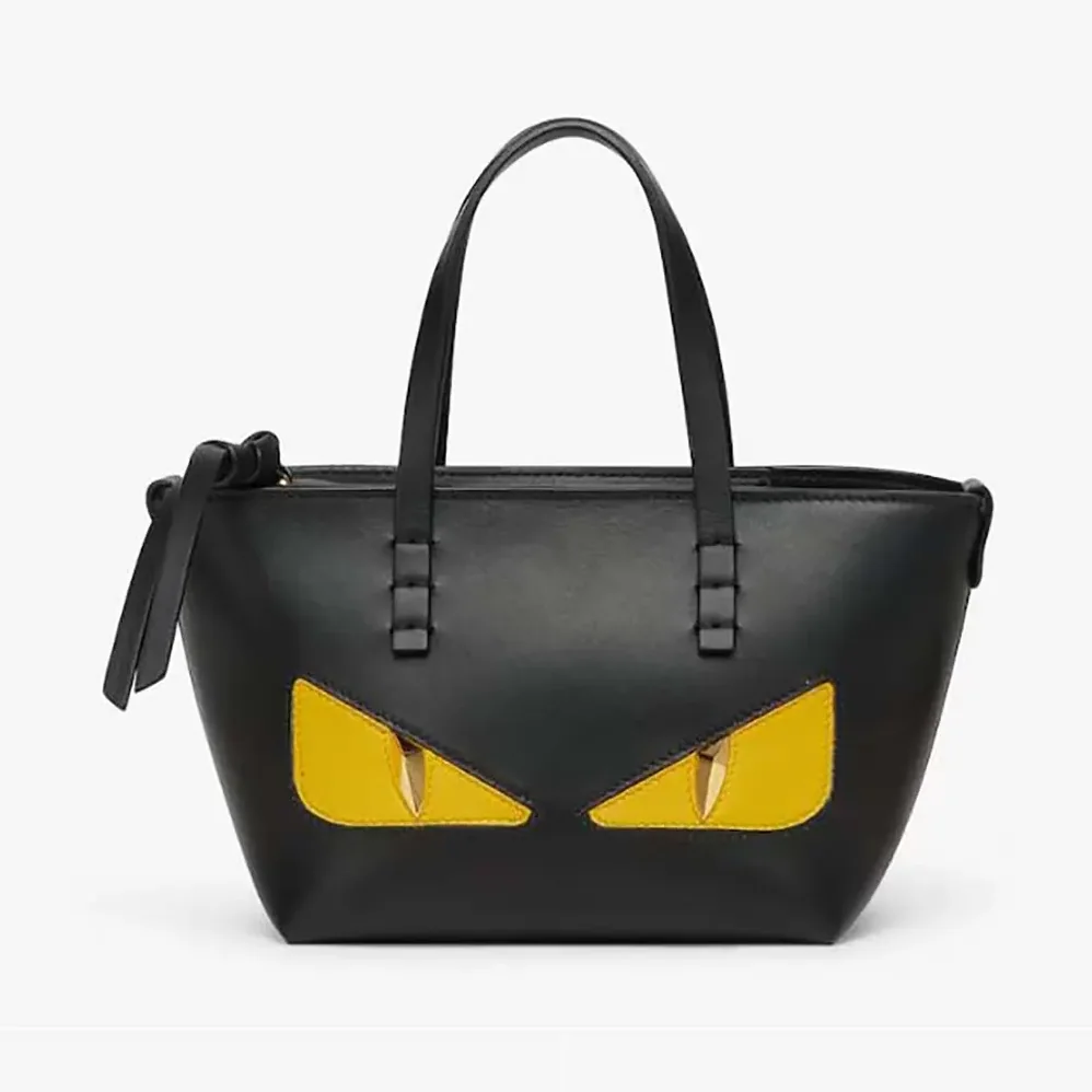 Fendi Roll Mini Lunar New Year Black Leather Mini for Women in bag