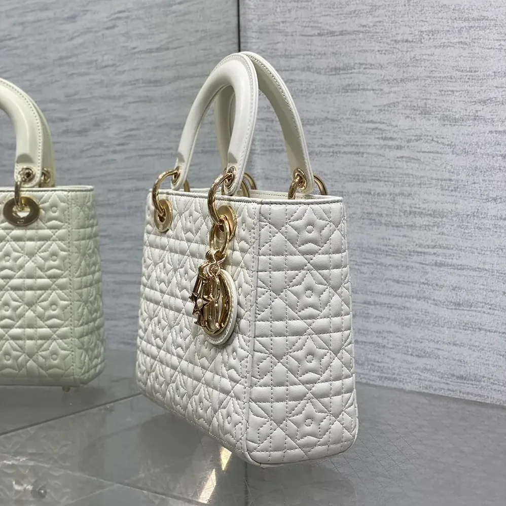 Dior Lady Dior Dioramour Bag Latte Cannage Lambskin with Star Motif for Women Dior Lady Dior Dioramour Bag Latte Cannage Lambskin with Star Motif for Women