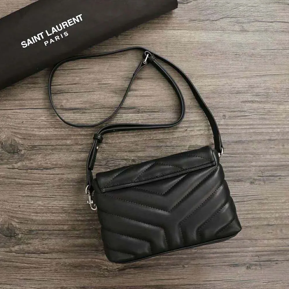 Saint Laurent YSL Loulou Small Matelasse Y Leather for Women in Black