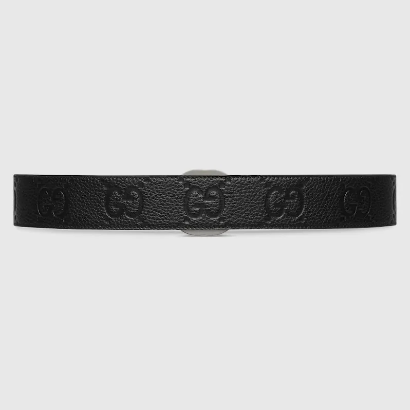 Gucci Wide Belt With Interlocking G Buckle Black