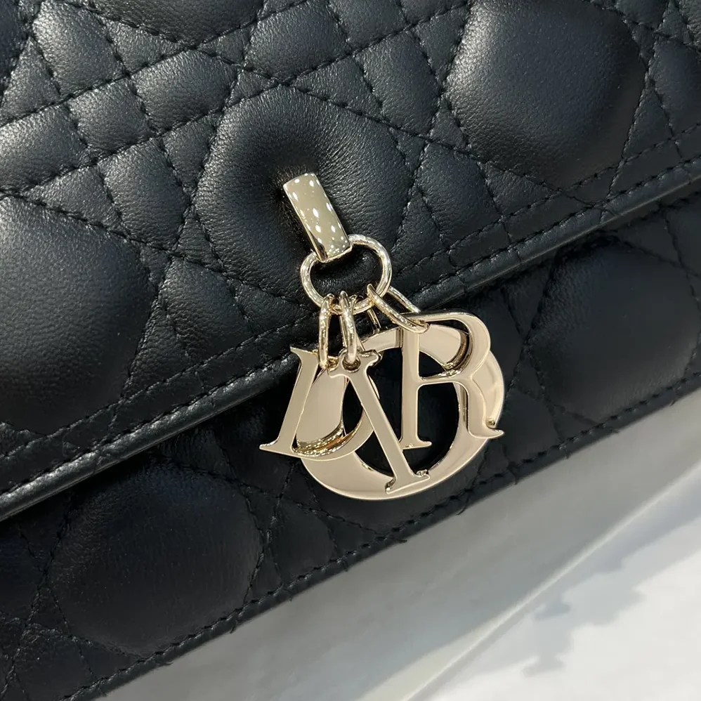Dior My Dior Top Handle Bag Black Cannage Lambskin for Women
