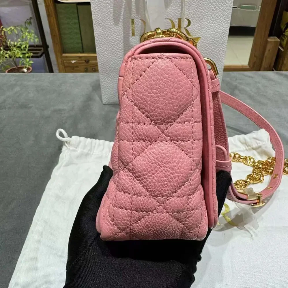 Dior Small Dior Caro Bag Pink Supple Cannage Calfskin for Women Dior Small Dior Caro Bag Pink Supple Cannage Calfskin for Women