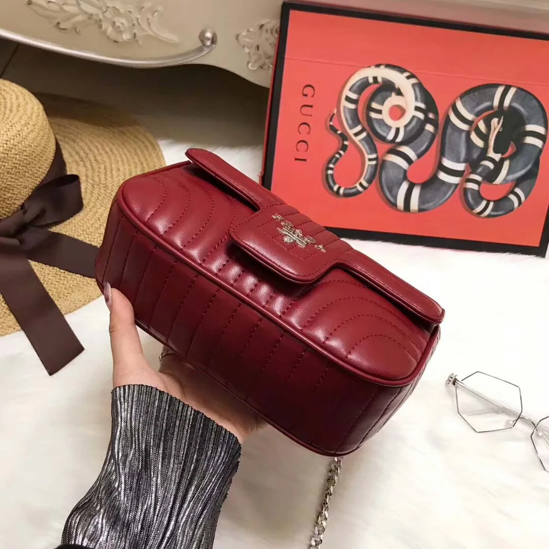 Prada Diagramme Small Leather Shoulder Bag in Maroon Prada Diagramme Small Leather Shoulder Bag in Maroon