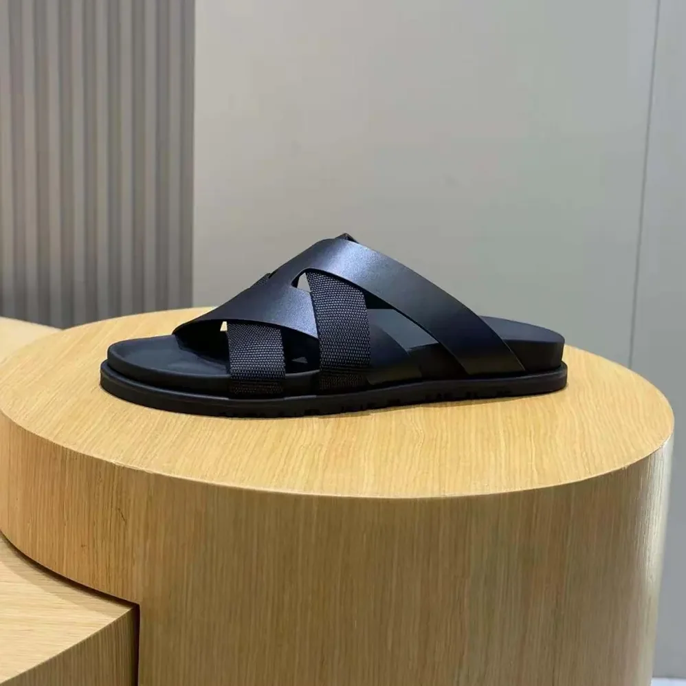 Hermes Kazimir Sandal for Unisex in Black