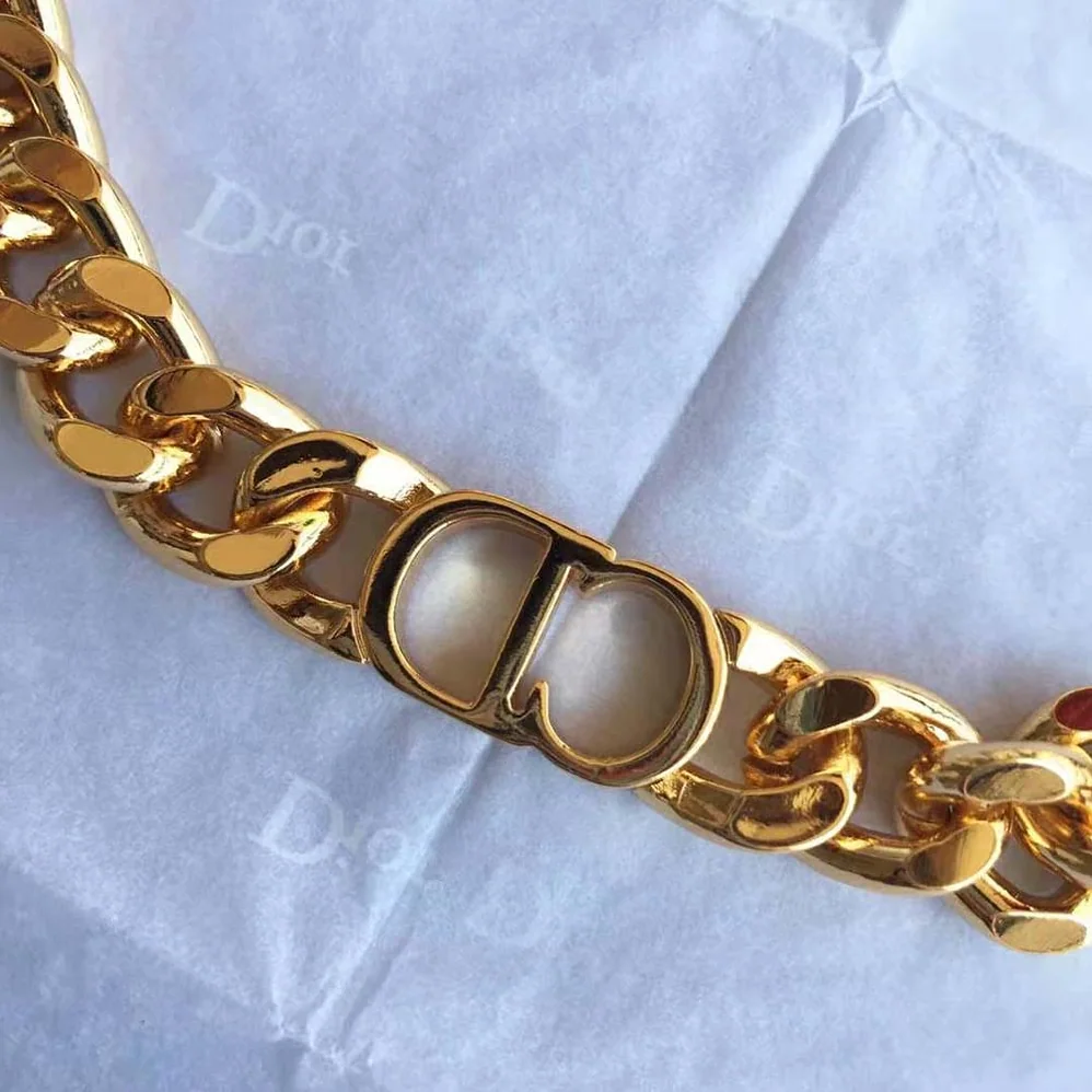 Dior 30 Montaigne Choker Antique Gold for Women in Finish Metal