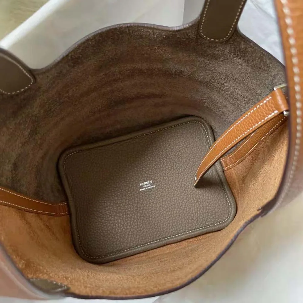 Hermes Picotin Lock 22cm in Clémence leather for Women in Brown Coffee Hermes Picotin Lock 22cm in Clémence leather for Women in Brown Coffee