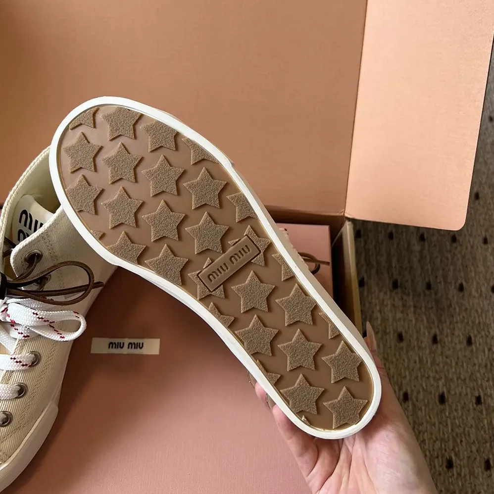 Miu Miu Washed Denim High for Women in top Sneakers Miu Miu Washed Denim High for Women in top Sneakers