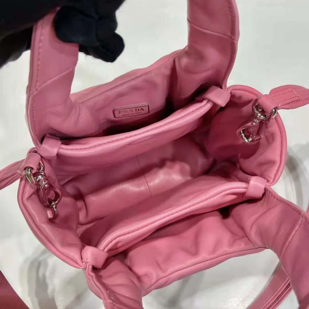 Prada Small Padded Prada Soft Nappa-Leather Bag for Women in Pink