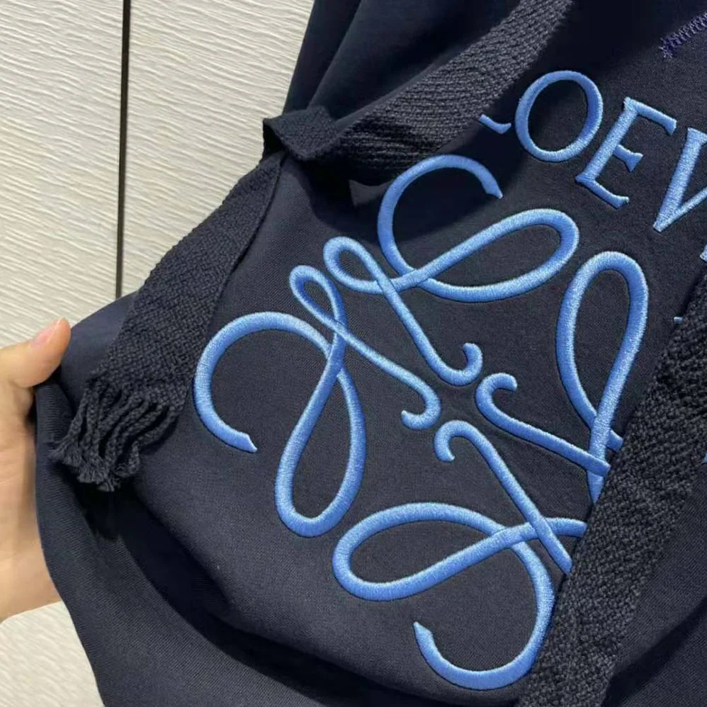 Loewe Anagram Hoodie in Cotton for Women in Navy