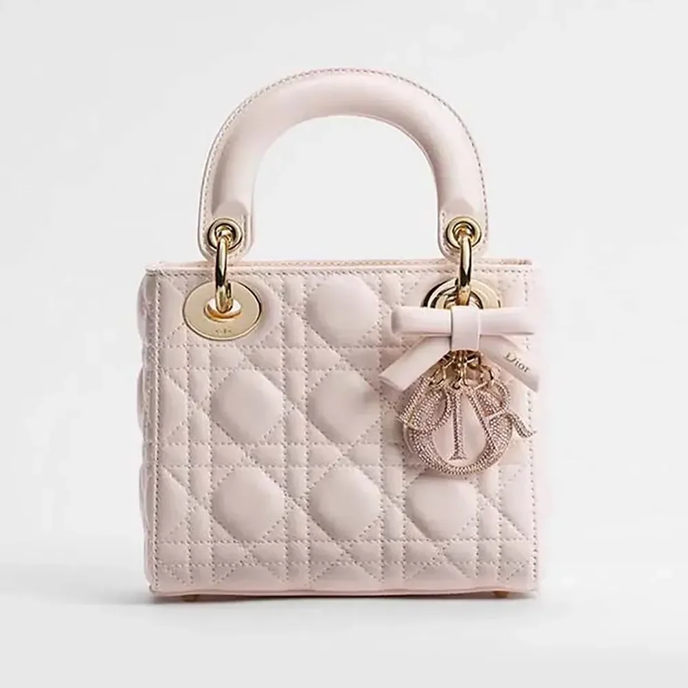 Dior Mini Lady Dior Bag with Chain Ballet Pink Cannage Lambskin for Women Dior Mini Lady Dior Bag with Chain Ballet Pink Cannage Lambskin for Women
