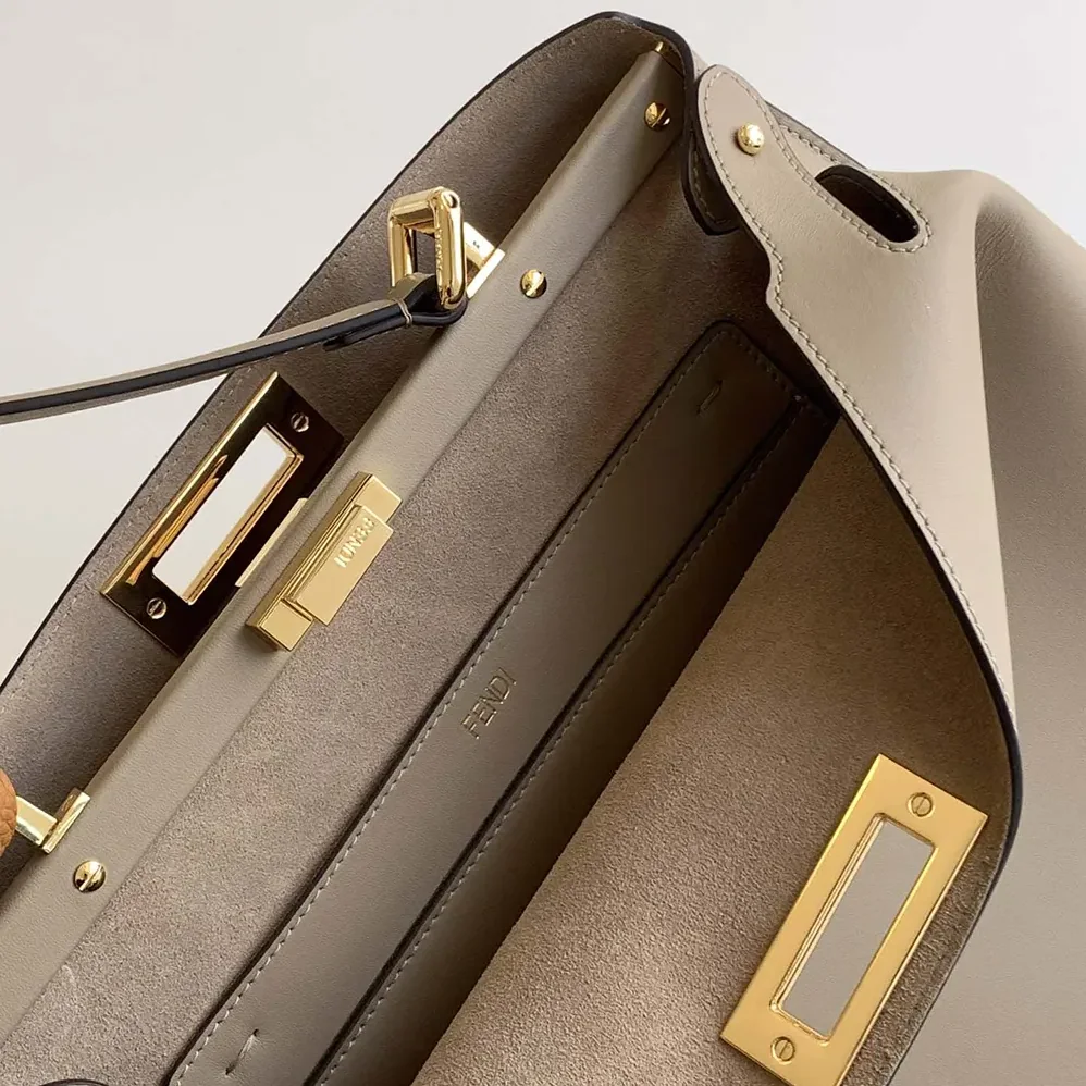 Fendi Peekaboo Soft Large Dove gray Leather Bag for Women