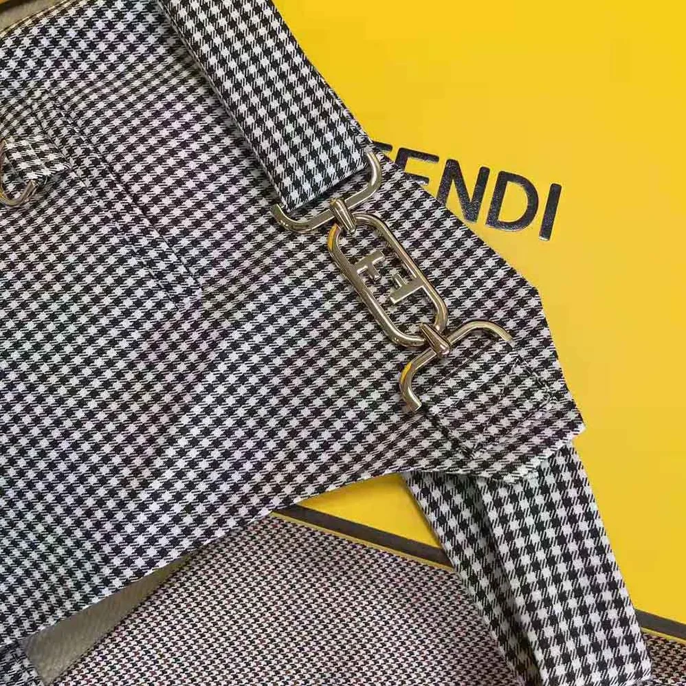 Fendi Beige Houndstooth Wool Skirt for Women