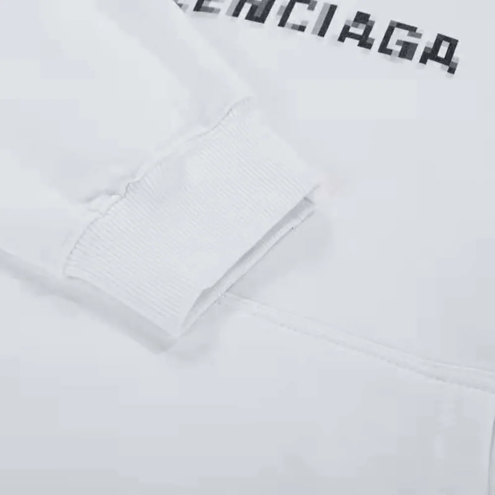 Balenciaga BB Pixel Medium Fit Hoodie in White for Men