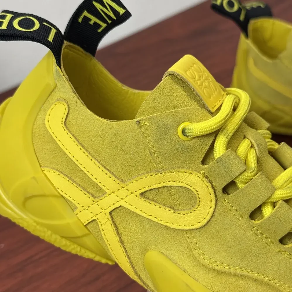 Loewe Grip Sneaker in Calfskin Suede for Unisex in Yellow