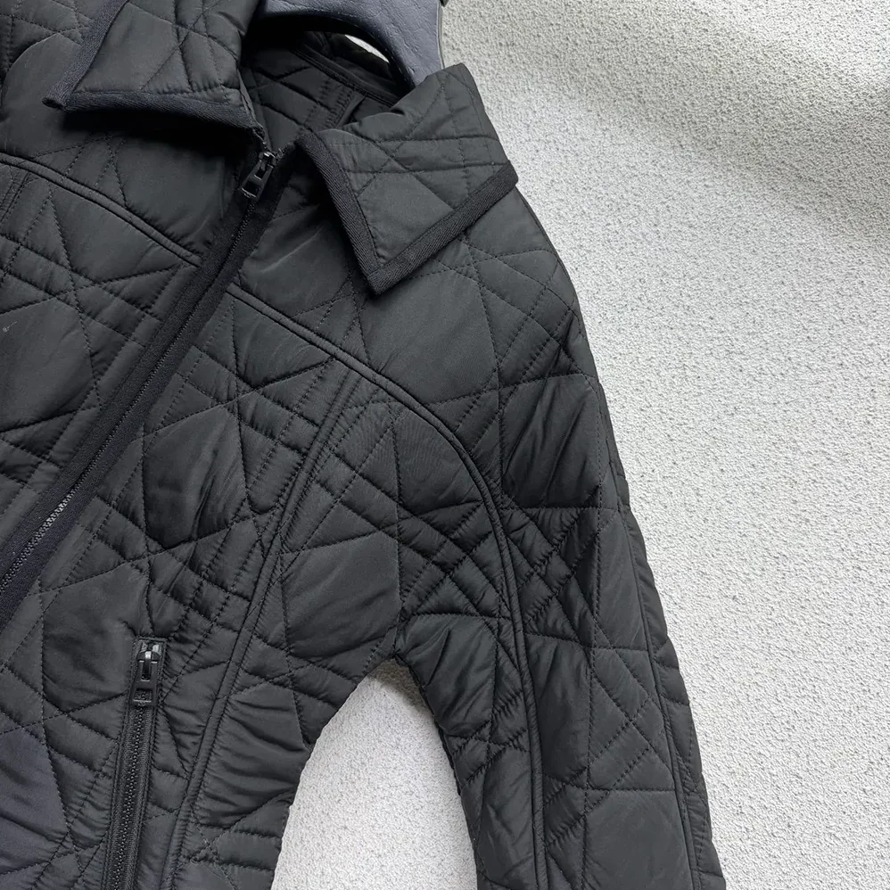 Dior Macrocannage Fitted Jacket Black Quilted Technical Taffeta for Women