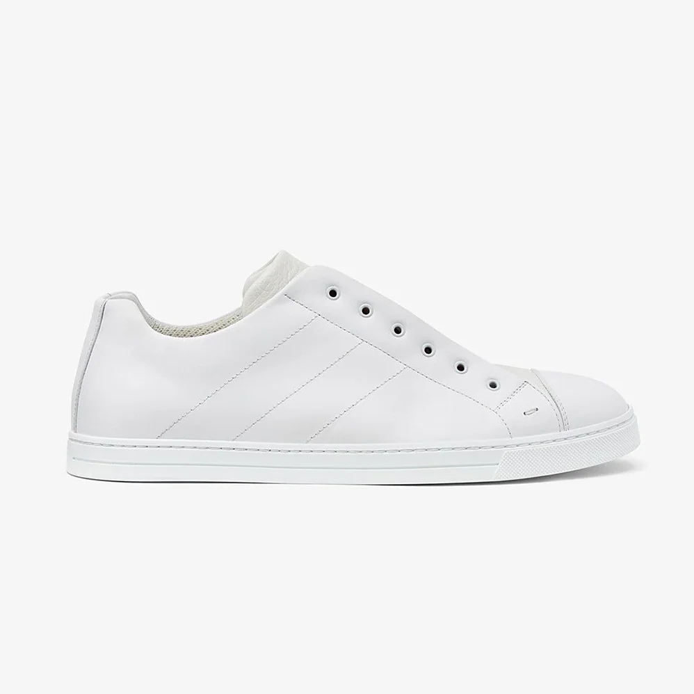 Fendi Sneakers White Leather Slip for Men in ons