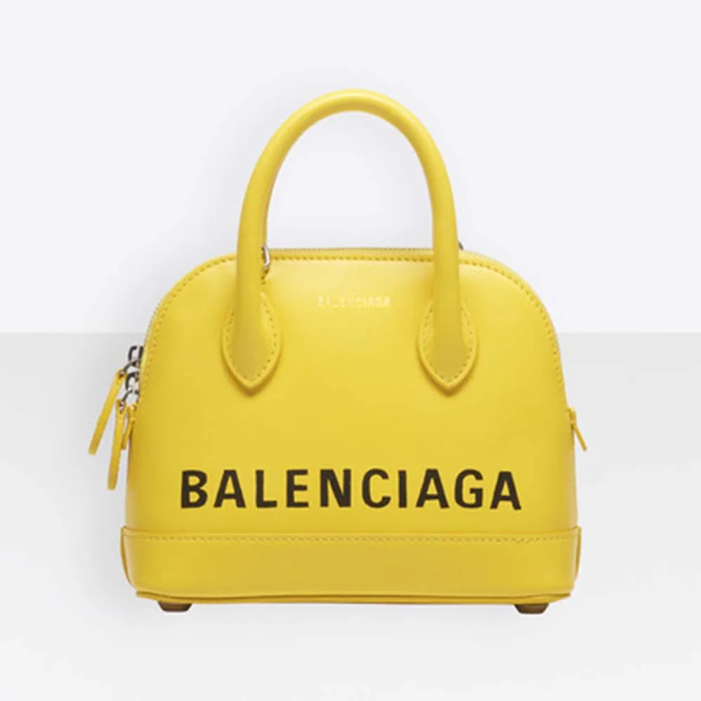 Balenciaga Ville Top Handle XXS Small Graffiti Calfskin for Women in Yellow