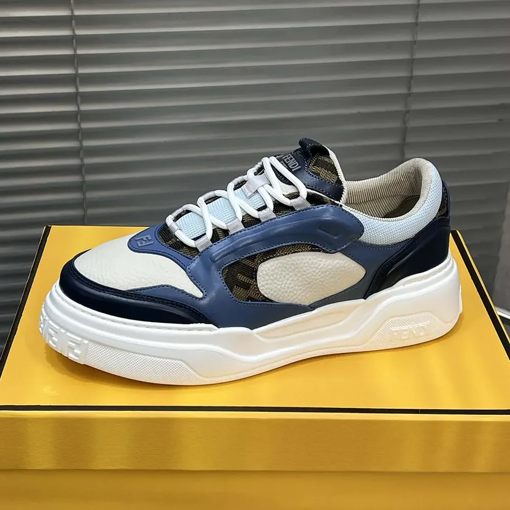 Fendi Force Sneakers White Light Blue and Blue Leather Low for Unisex in tops Fendi Force Sneakers White Light Blue and Blue Leather Low for Unisex in tops