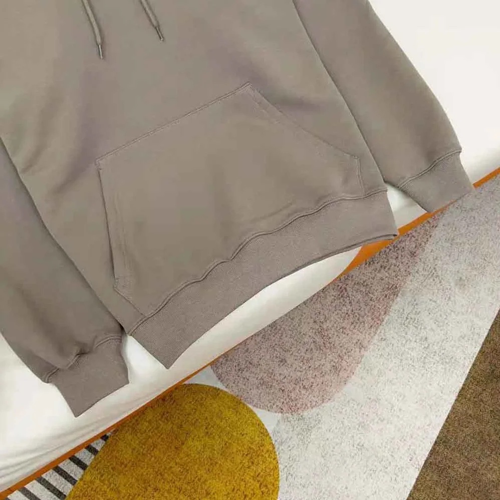 Balenciaga Hoodie Medium Fit in Dark Beige and Black Curly Fleece for Men