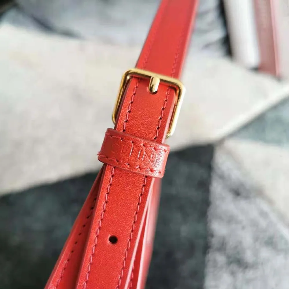 Celine Shoulder Bag Cuir Triomphe in Smooth Calfskin for Women in Red