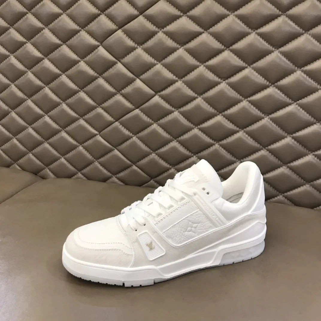 Louis Vuitton Trainer Sneaker Monogram Patent Canvas White Virgil Abloh LV 1A9G53 Louis Vuitton Trainer Sneaker Monogram Patent Canvas White Virgil Abloh LV 1A9G53