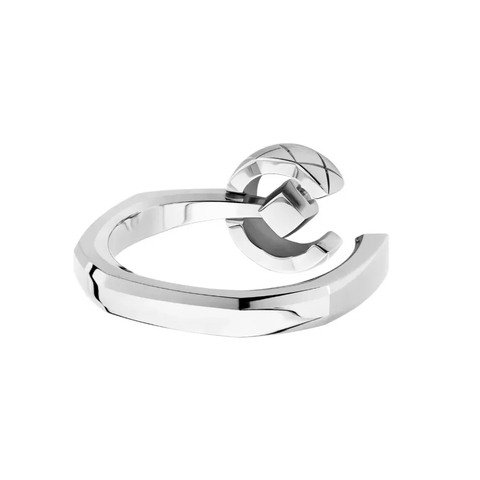 Chanel Coco Ring Silver Hardware