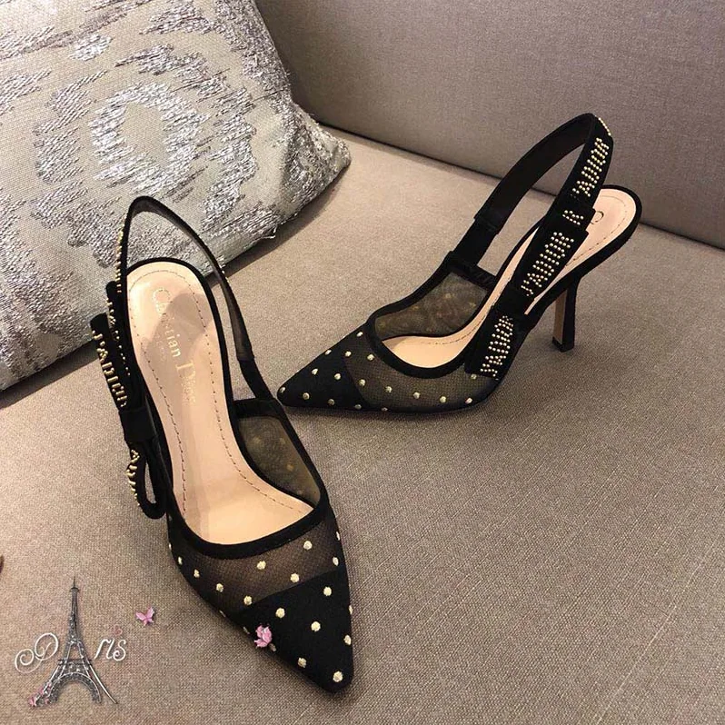 Dior J'adior High-Heeled Gold-Tone Dotted Swiss 100mm Heel for Women Dior J'adior High-Heeled Gold-Tone Dotted Swiss 100mm Heel for Women