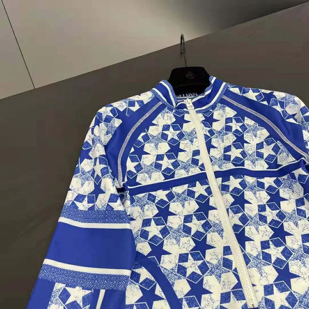 Dior Zipped Jacket Fluorescent Blue Dior Étoile Technical Jersey for Women Dior Zipped Jacket Fluorescent Blue Dior Étoile Technical Jersey for Women