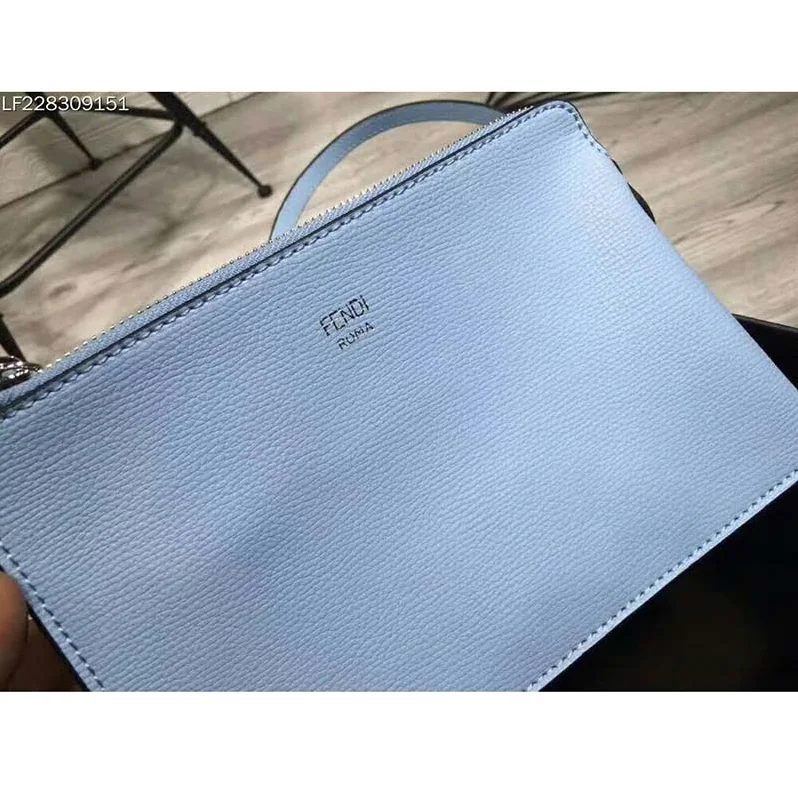 Fendi Leather Logo Shopper Bag for Women in Blue Fendi Leather Logo Shopper Bag for Women in Blue