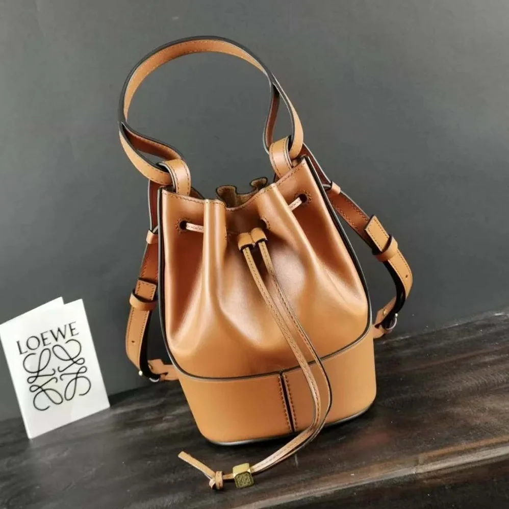 Loewe Mini Nano Balloon Bag in Nappa and Calfskin for Women in Brown