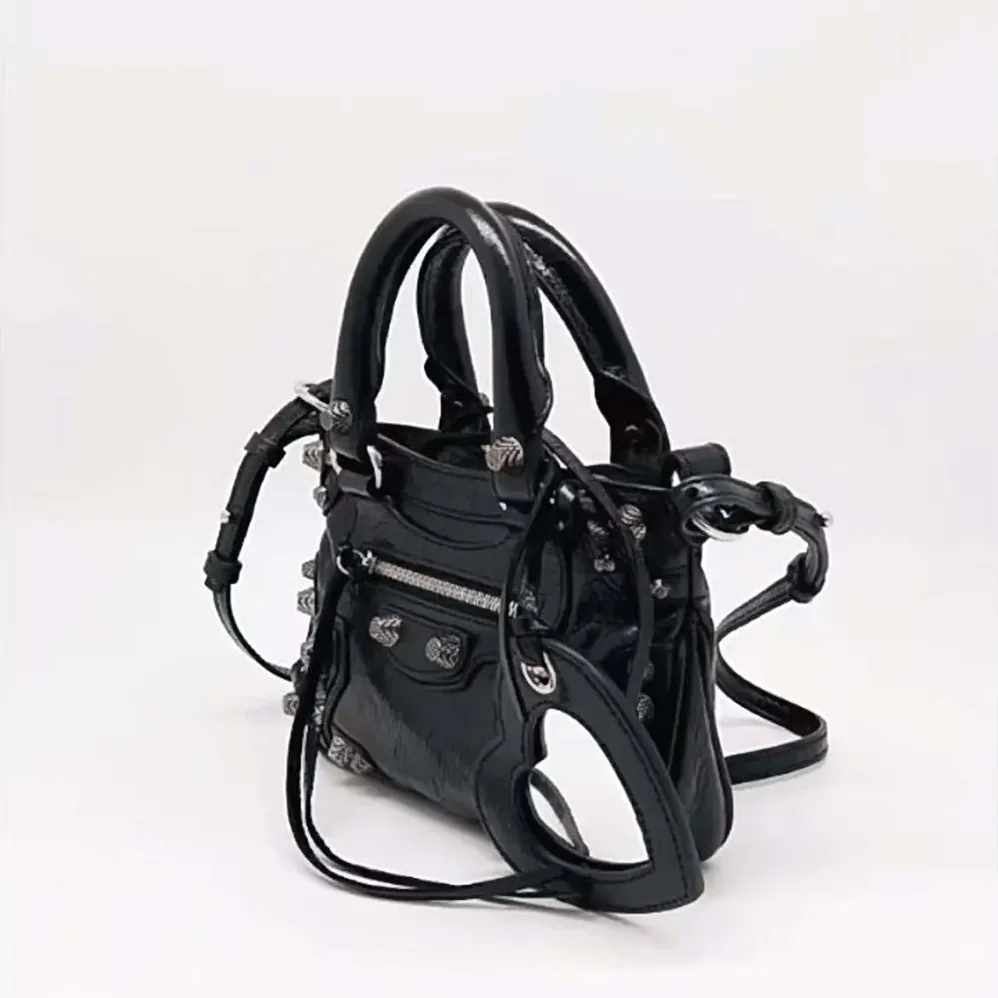 Balenciaga Neo Cagole XS Handbag in Black Arena Lambskin for Women
