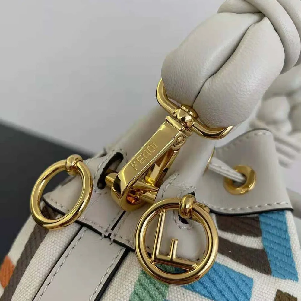 Fendi Mon Tresor Multicolor Canvas Mini for Women in bag with FF Embroidery