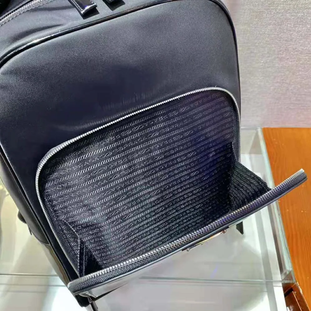 Prada Re-Nylon and Leather Backpack for Men in Black