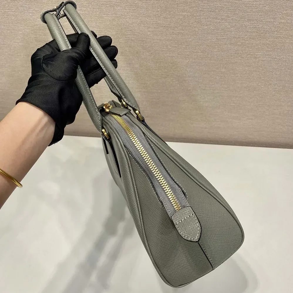 Prada Medium Saffiano Leather Bag for Women in Gray Prada Medium Saffiano Leather Bag for Women in Gray