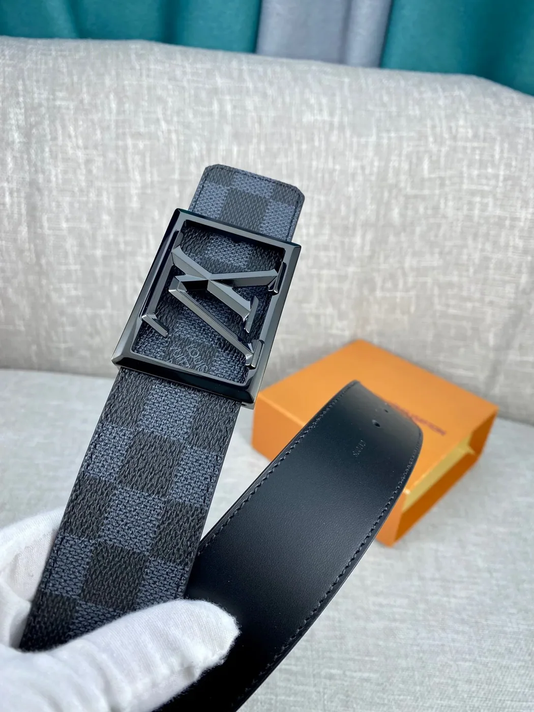 Louis Vuitton Pyramide Frame Reversible LV Belt Damier Eclipse Black hardware Louis Vuitton Pyramide Frame Reversible LV Belt Damier Eclipse Black hardware