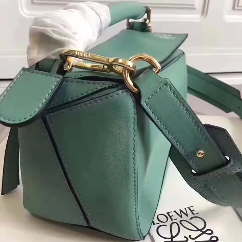 Loewe Puzzle Bag with Strap Handle in Calfskin Leather Loewe Puzzle Bag with Strap Handle in Calfskin Leather