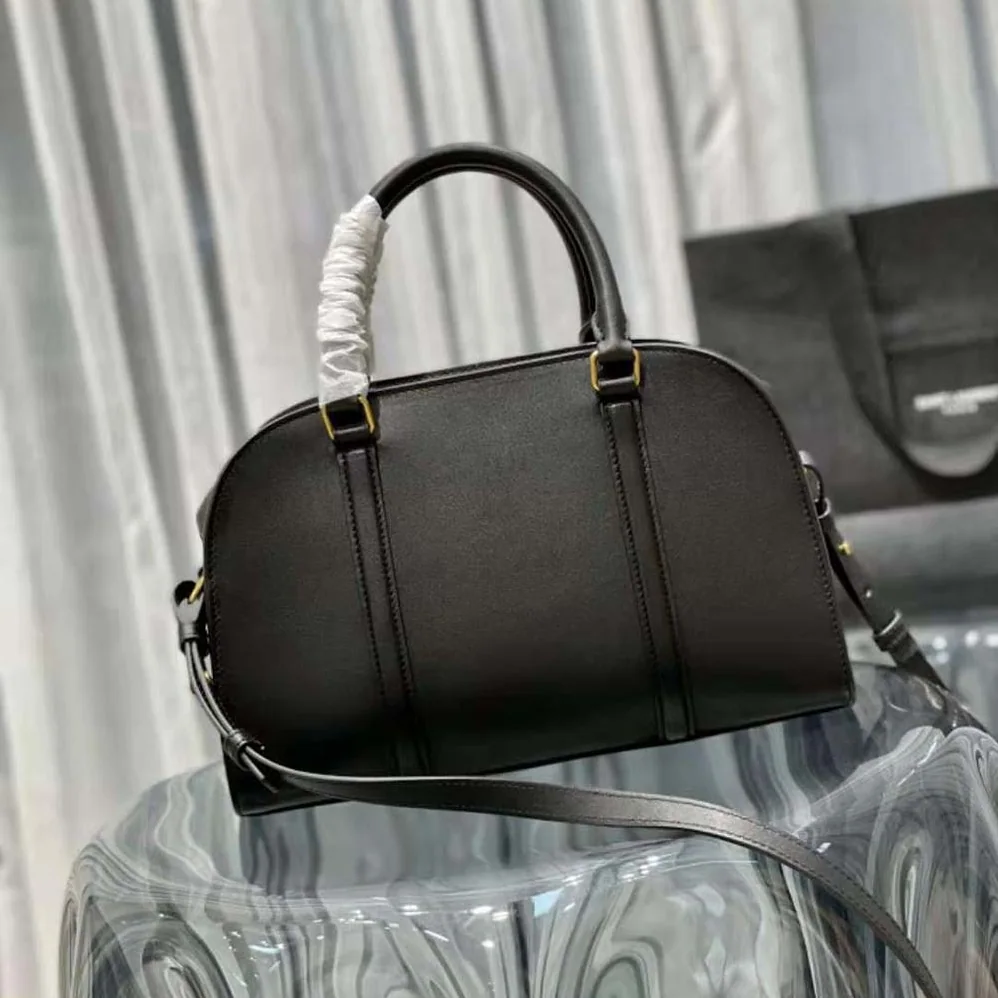 Saint Laurent YSL Lock Baby Duffle in Smooth Leather for Women in Black