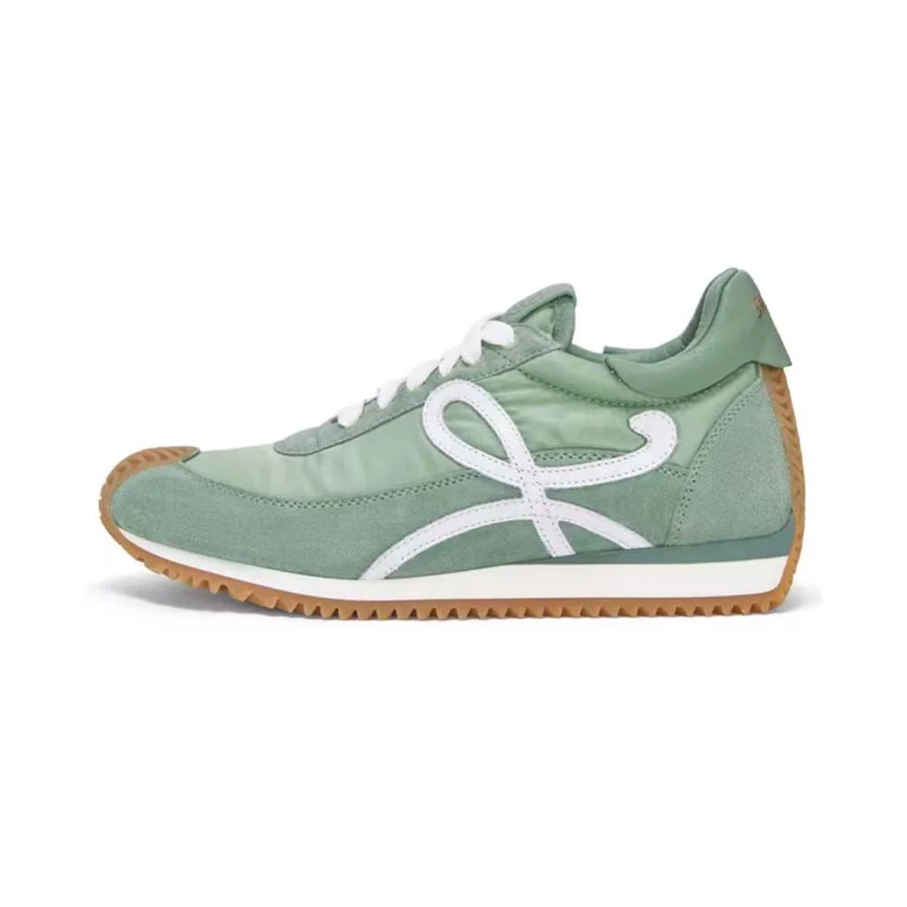 Loewe Flow Runner in Nylon and Suede for Unisex in Green Loewe Flow Runner in Nylon and Suede for Unisex in Green