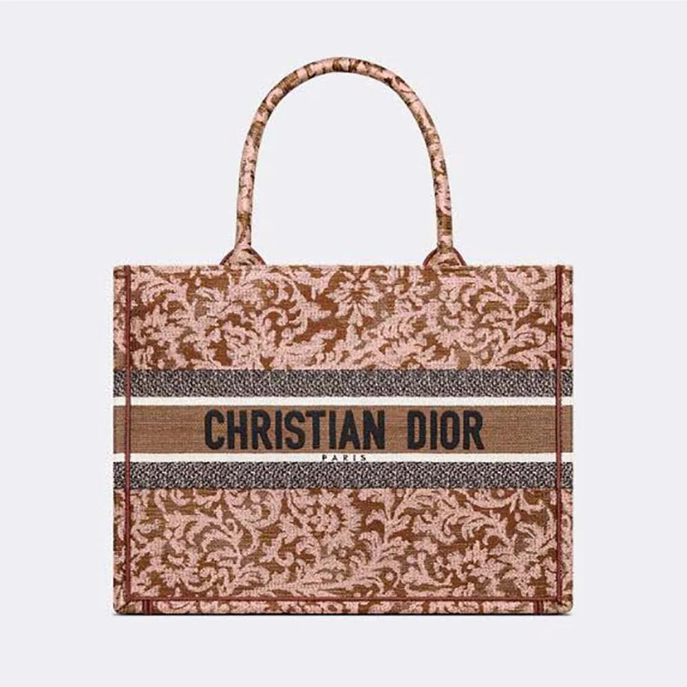 Dior Medium Dior Book Tote Metallic Pink Dior Brocart Embroidery for Women Dior Medium Dior Book Tote Metallic Pink Dior Brocart Embroidery for Women