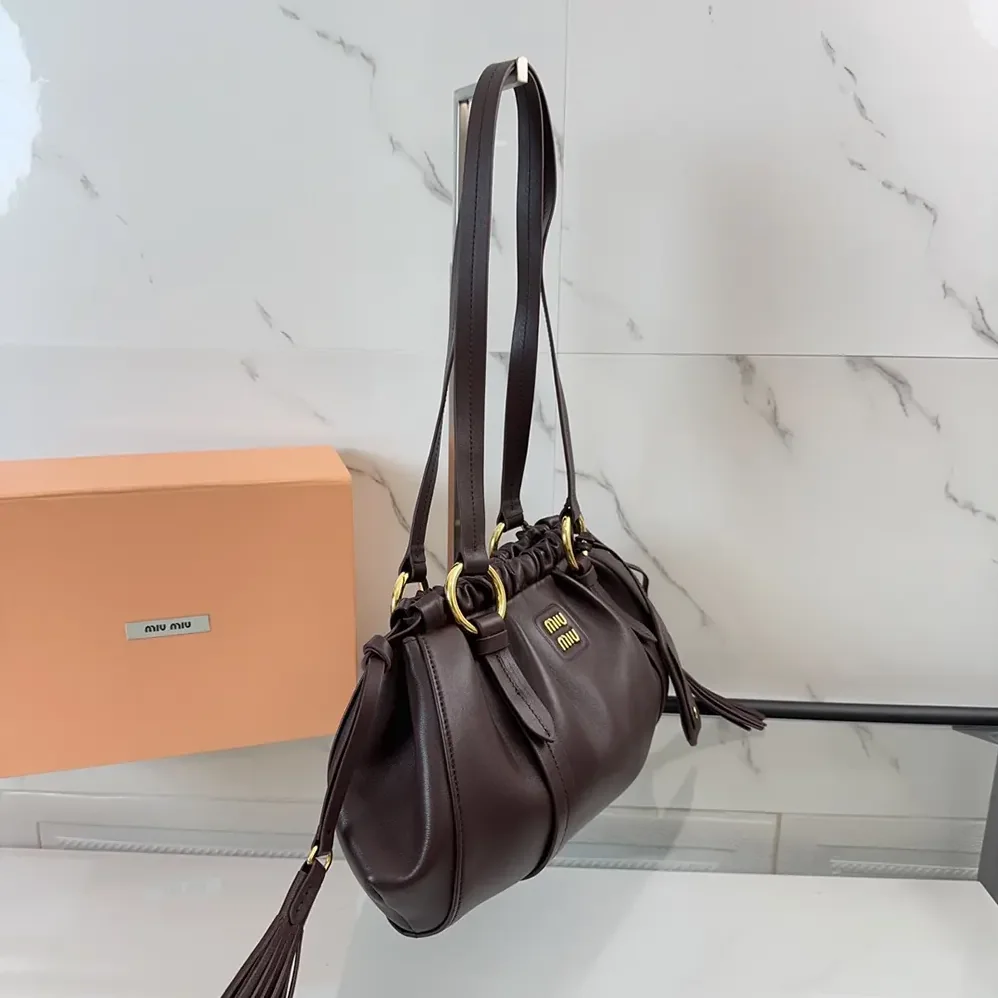 Miu Miu Joie Nappa Leather Bag for Women in Bordeaux