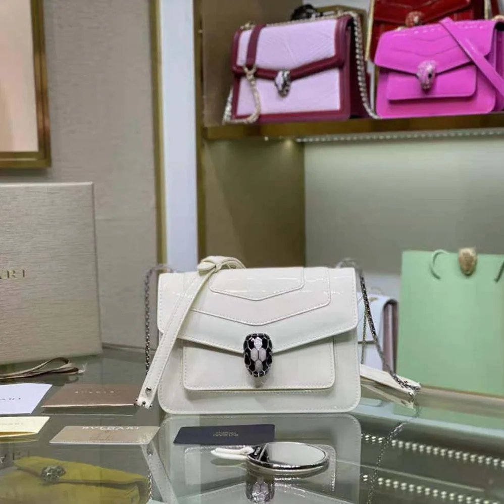 Bvlgari Serpenti Forever Crossbody Bag in Calf Leather for Women in White