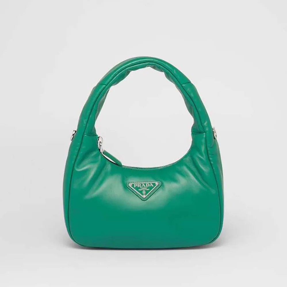 Prada Soft Padded Nappa Leather Mini-Bag for Women in Green