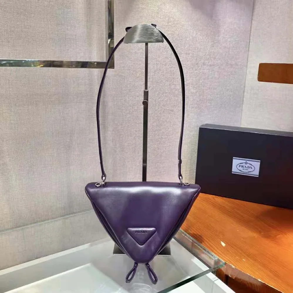 Prada Padded Nappa Leather Handbag for Women in Purple