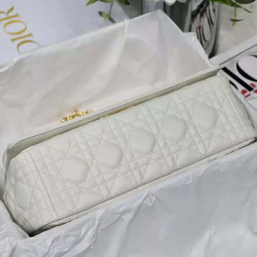 Dior Large Dior Caro Bag Lvory Supple Cannage Calfskin for Women Dior Large Dior Caro Bag Lvory Supple Cannage Calfskin for Women