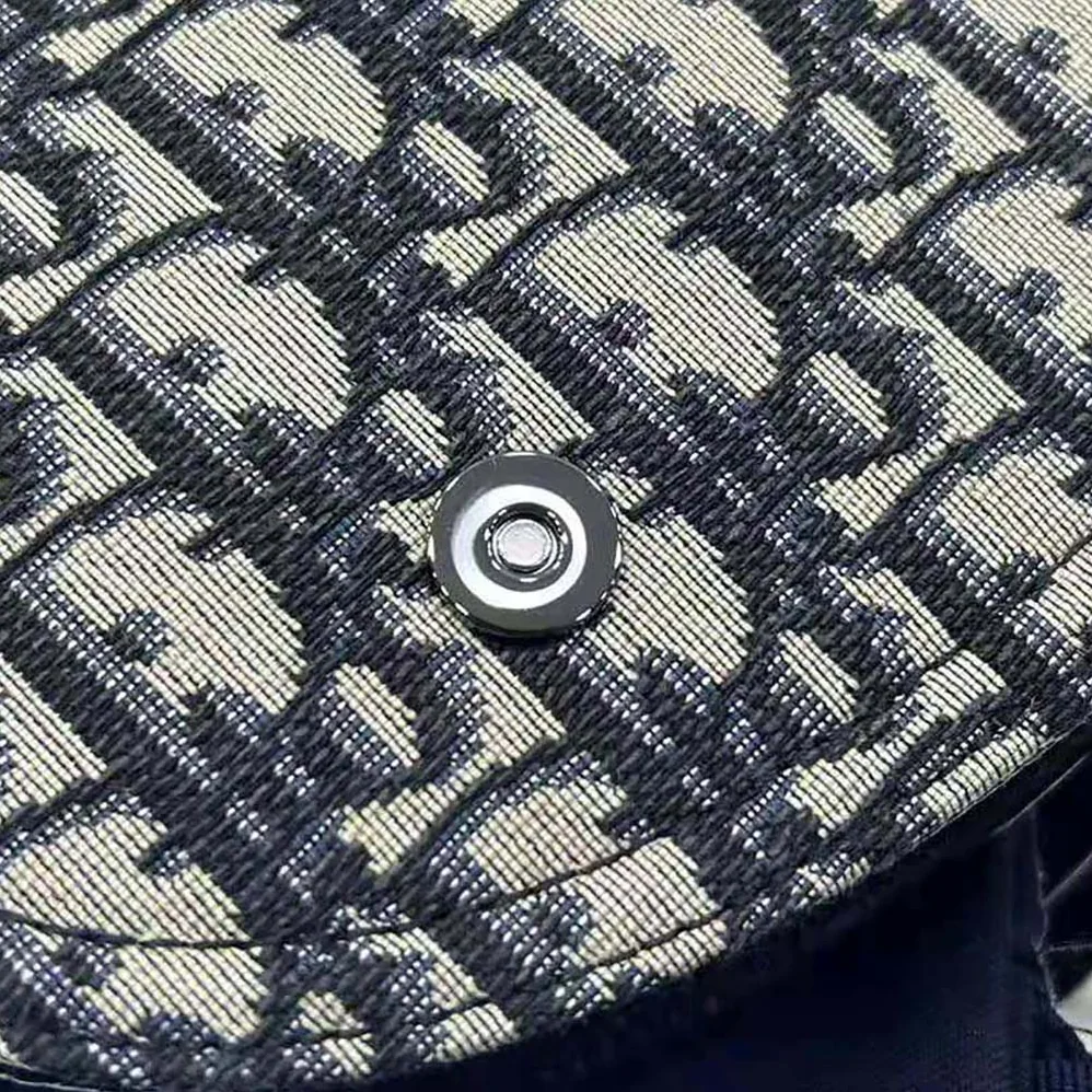 Dior Saddle Pouch Beige and Black Dior Oblique Jacquard for Men