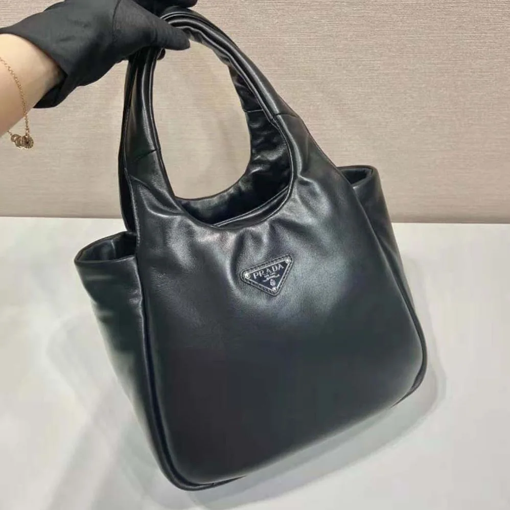 Prada Medium Padded Prada Soft Nappa Leather Bag for Women in Black Prada Medium Padded Prada Soft Nappa Leather Bag for Women in Black