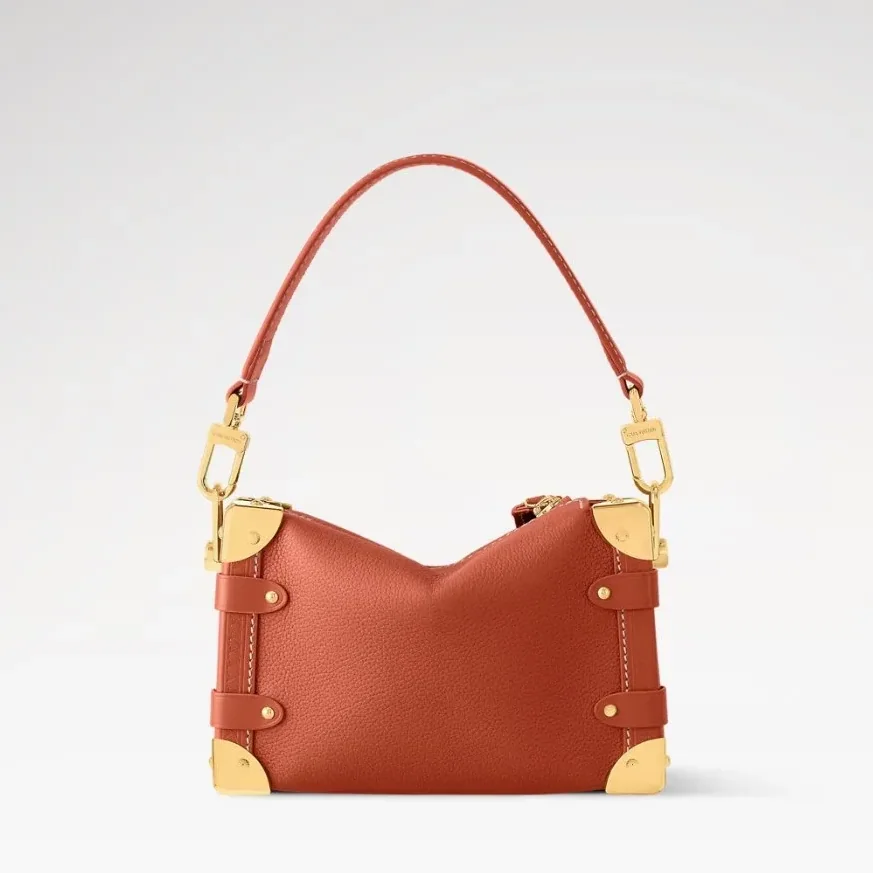 Louis Vuitton Side Trunk PM Shoulder Bag in Cognac Gold Hardware